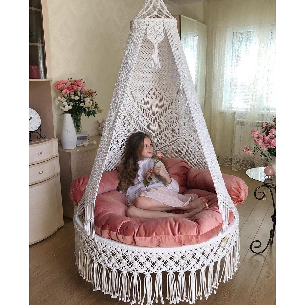Luxurious macrame swing lifestyle