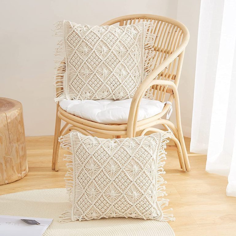 Macrame cushion cover abstract featured — hand-knotted India