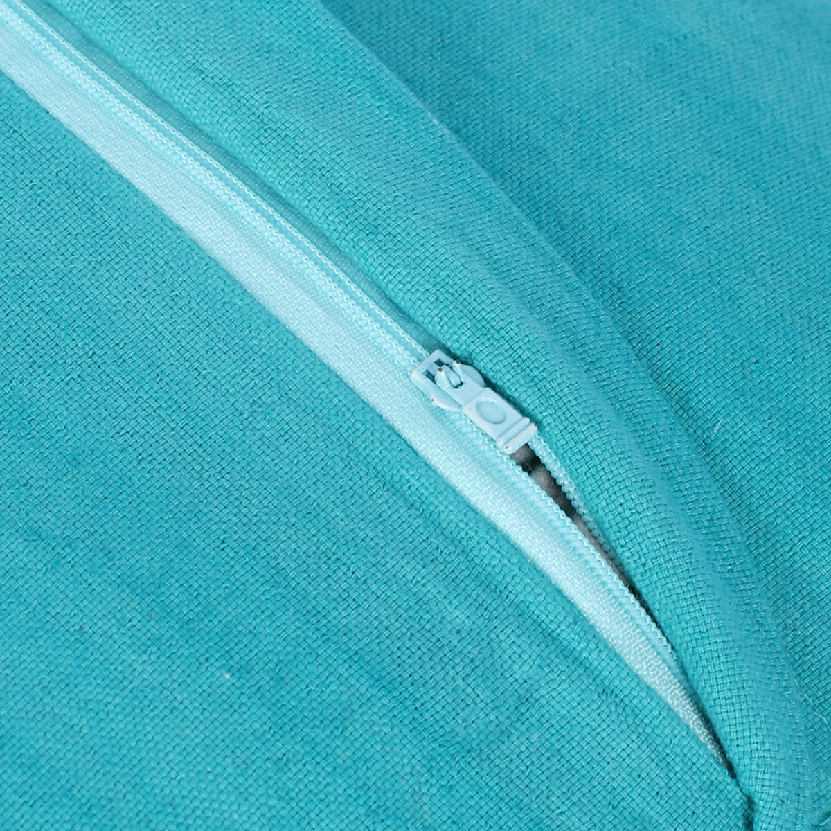 Teal macrame cushion cover with fringe detail