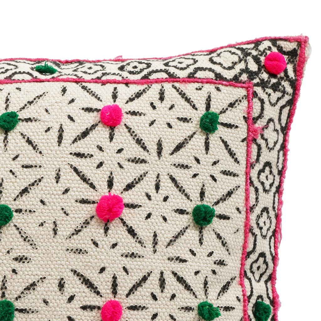 18″ Hand Block Printed Rugs Cushion Cover