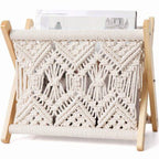 Handcrafted wooden macrame book holder — boho home decor India