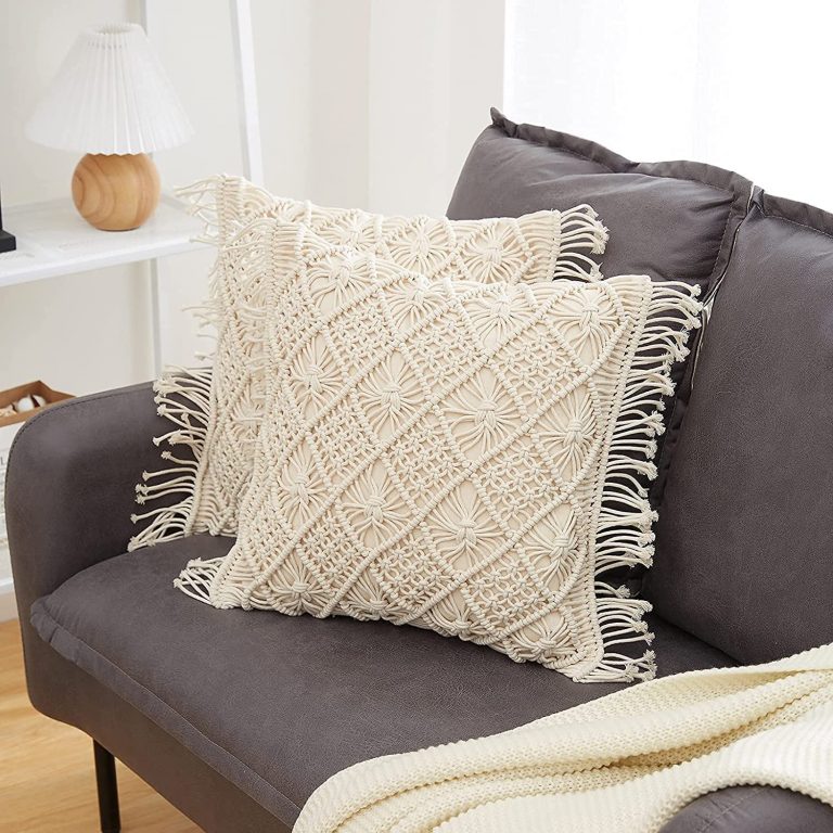 Macrame cushion cover abstract lifestyle — boho decor India