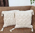 Boho macrame cushion cover room styling — handmade India