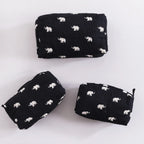Handcrafted 3-Piece Elephant Toiletry Bag Set – 100% Cotton, Block Printed