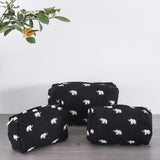 3 PC Elephant Block Printed Cotton Quilted Toiletry Bags