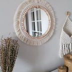 Macrame wall mirrors arrangement — boho home decor India