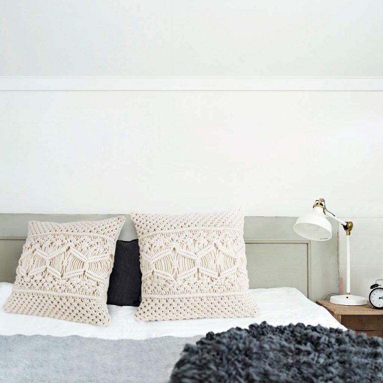 Boho Throw Macrame Pillow Cover | Handwoven | 16"x16"