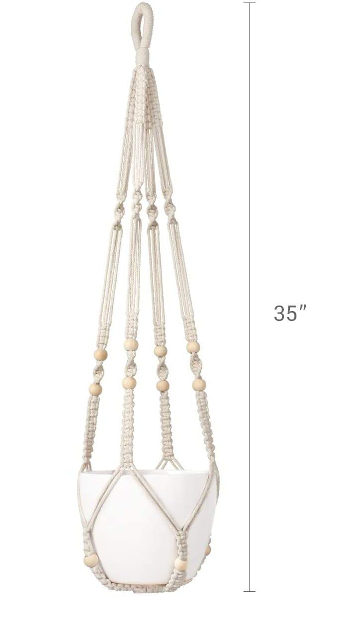 Handmade Cotton Rope Hanging Planters Flower Pots | Set Of 2