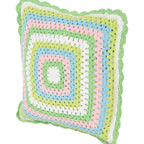 Abstract crochet cushion cover size guide — handwoven India