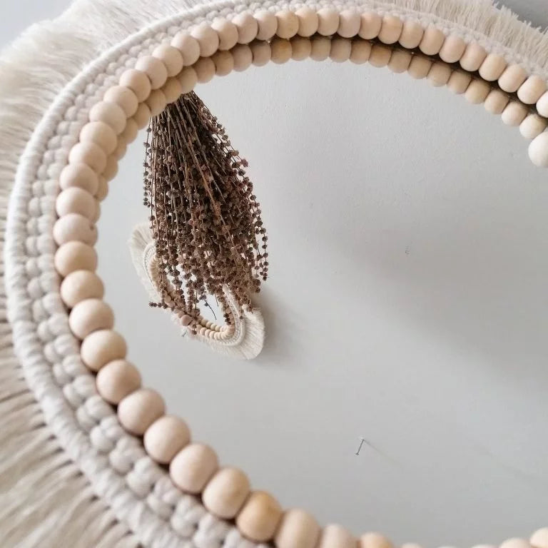 Macrame wall mirrors with beads lifestyle — artisan India