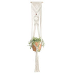 Macrame plant hanger 39 inch lifestyle — handwoven India