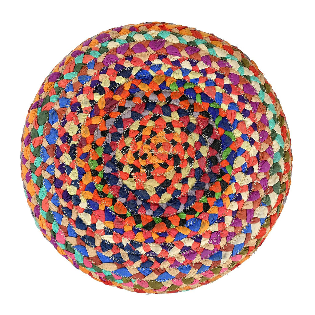 Handwoven jute ottoman chair, close up of weave