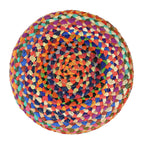 Handwoven jute ottoman chair, close up of weave