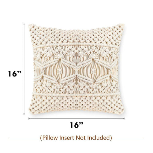 Boho macrame pillow cover lifestyle — handmade artisan India