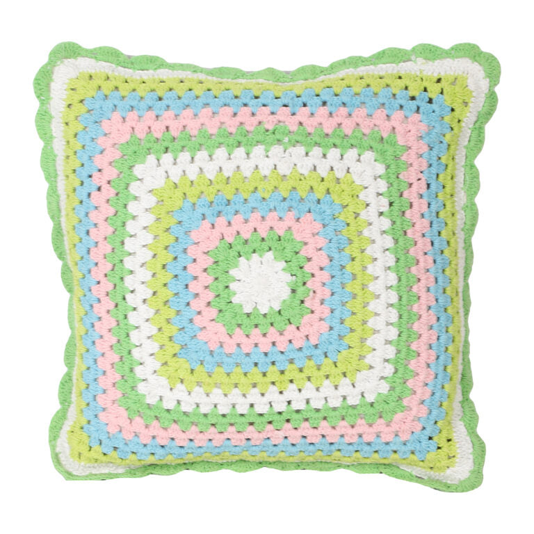 Abstract Cotton Crochet Cushion Cover | Handwoven | 16"x16"