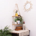Beautiful Multipurpose 2-Tier Cotton Wall Hanging Shelves