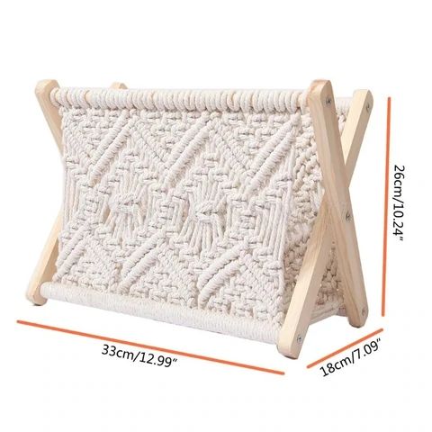 Wooden macrame book holder detail — handcrafted artisan India