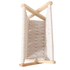 Wooden macrame book holder lifestyle — boho decor artisan India