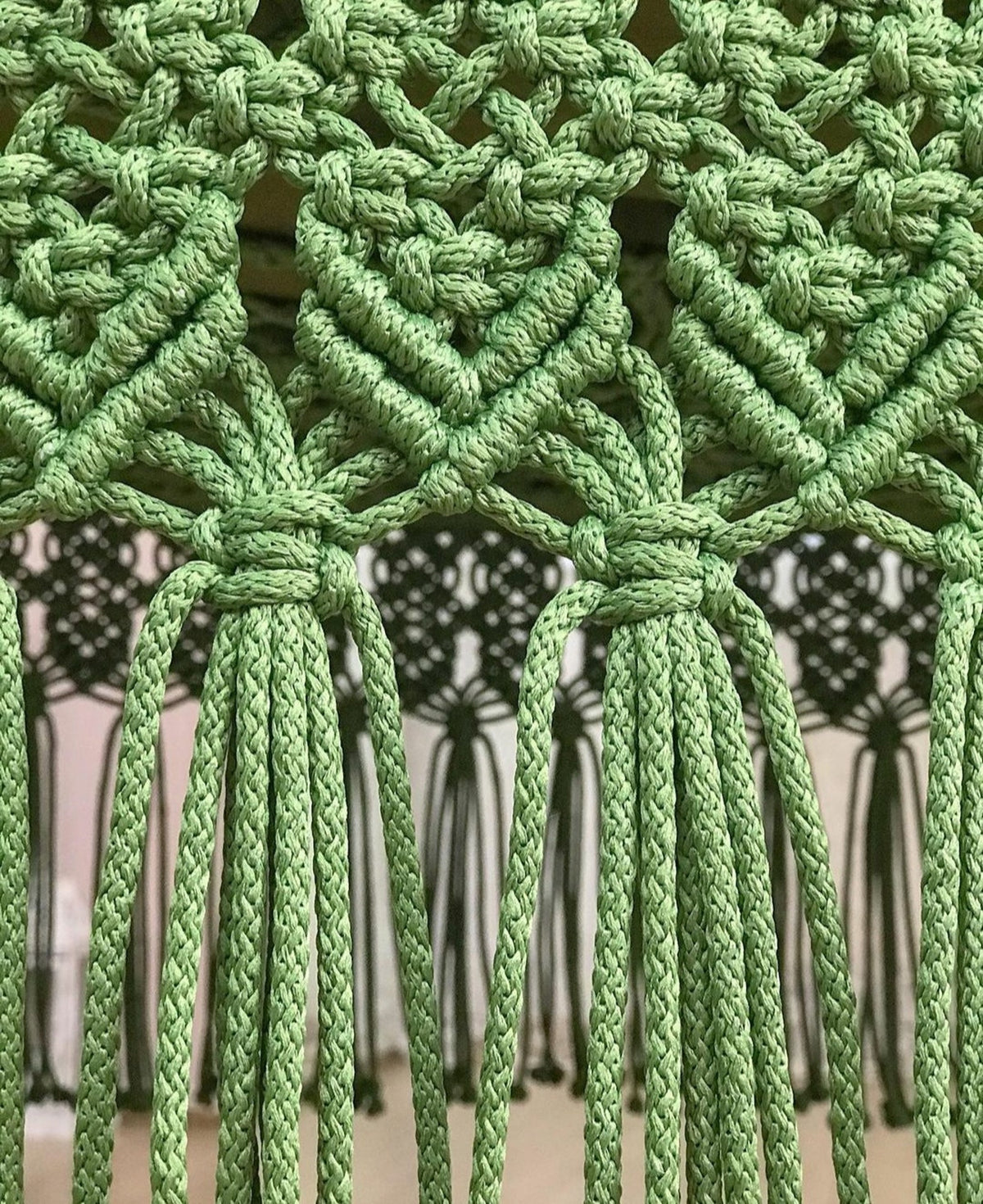 Macrame garden swing chair detail