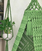 Macrame garden swing outdoor view