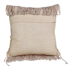 Beige macrame cushion cover close up