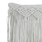 Off-white macrame cushion cover detail