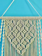 2-Tier Macrame Wall Shelf in Butterfly Pattern