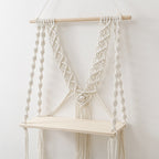 Macrame Boho Decor Wall Hanging Shelf, 12x5 In