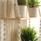 Handmade Macrame Wall Hanging 2-Tier Shelf Planter