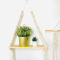 Macrame Boho Decor Wall Hanging Shelf, 12x5 In