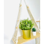 Macrame Boho Decor Wall Hanging Shelf, 12x5 In