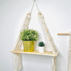 Macrame Boho Decor Wall Hanging Shelf, 12x5 In