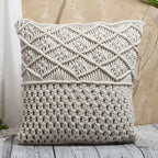 Off-white macrame sofa cushion cover