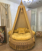 Macrame swing in mustard yellow