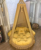 Macrame swing in mustard yellow lifestyle