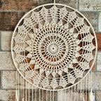 Crochet Round Dream Catcher - off-white variant