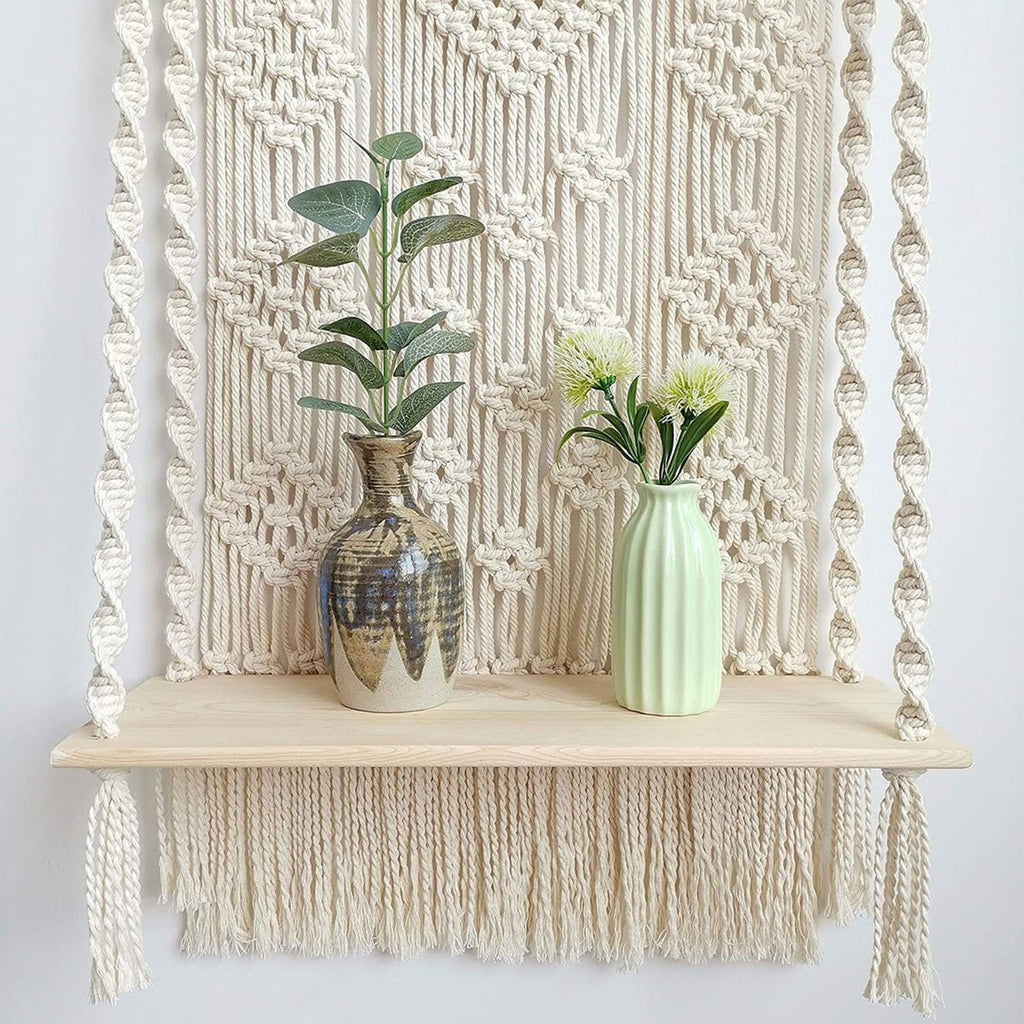 Bohemian Macrame Wall Hanging Shelf Planter