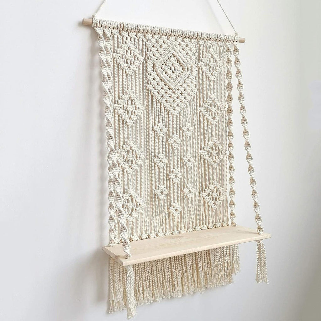 Bohemian Macrame Wall Hanging Shelf Planter