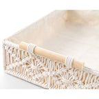 Macrame table basket size guide — handwoven India
