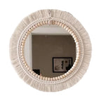Macrame wall mirrors white background — handwoven artisan India