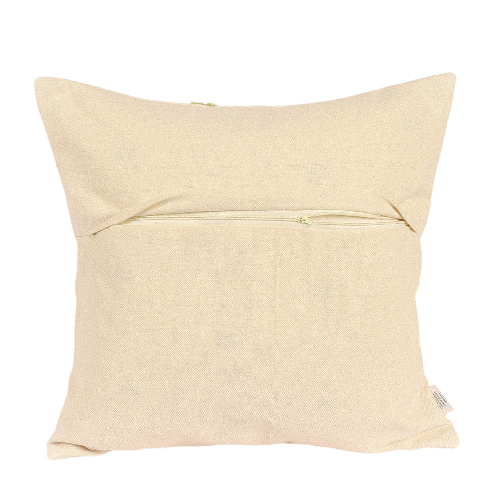 Tufted flower cushion cover back view