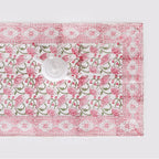 Beautiful Hand Printed Table Runner Pink Floral