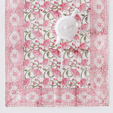 Beautiful Hand Printed Table Runner Pink Floral