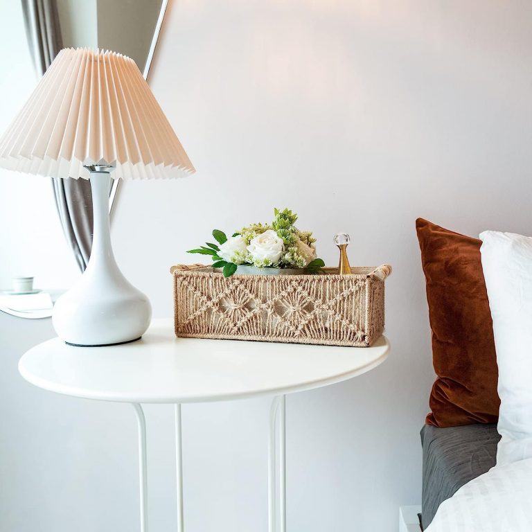 Jute macrame table baskets set of 2 bedroom styling — India