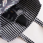 Black Forest Cotton Quilted Tote Bag / Shopping Bag