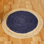Blue Braided Jute Rug