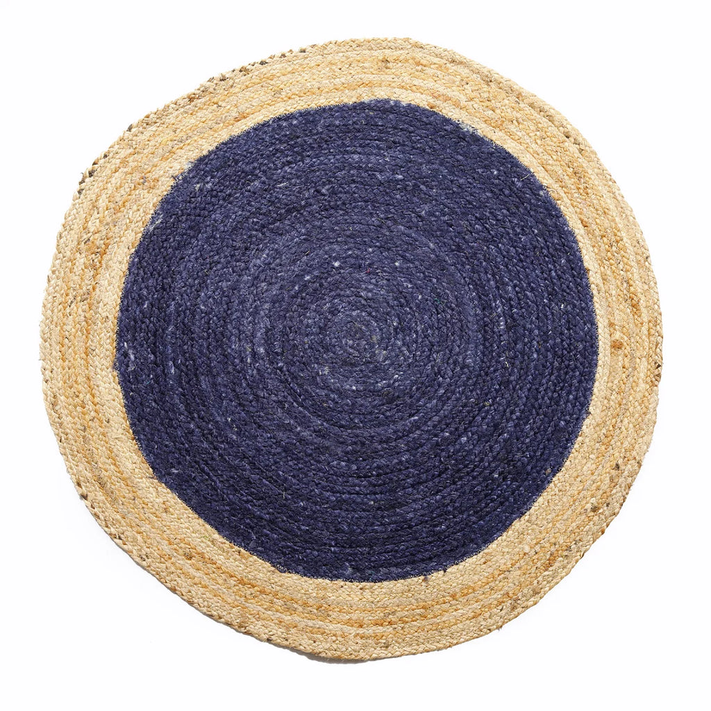 Blue Braided Jute Rug