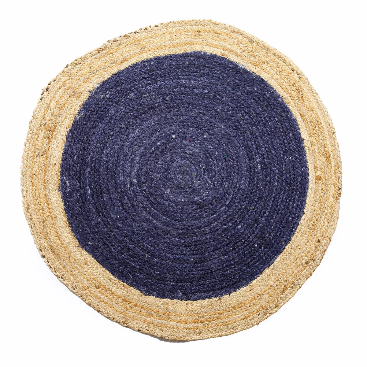 Blue Braided Jute Rug