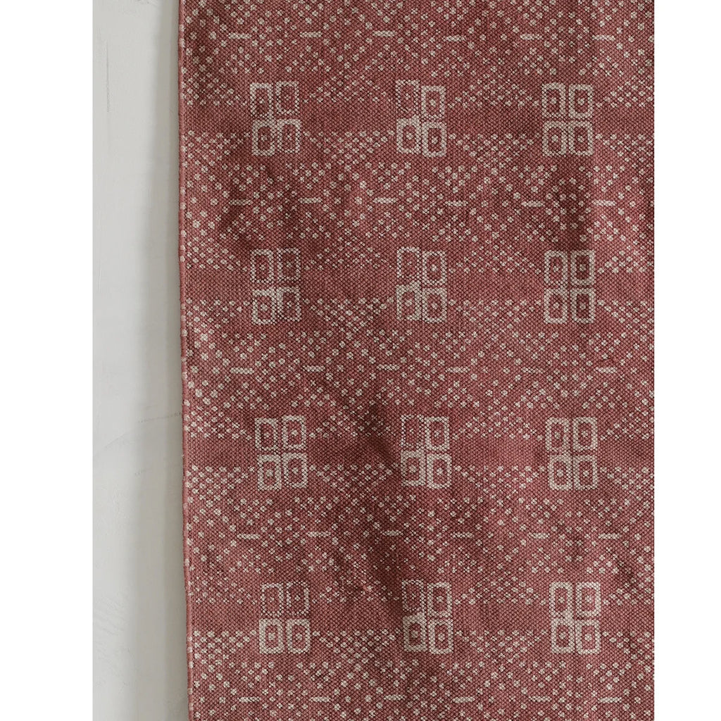 Burgundy Block Printed Rug