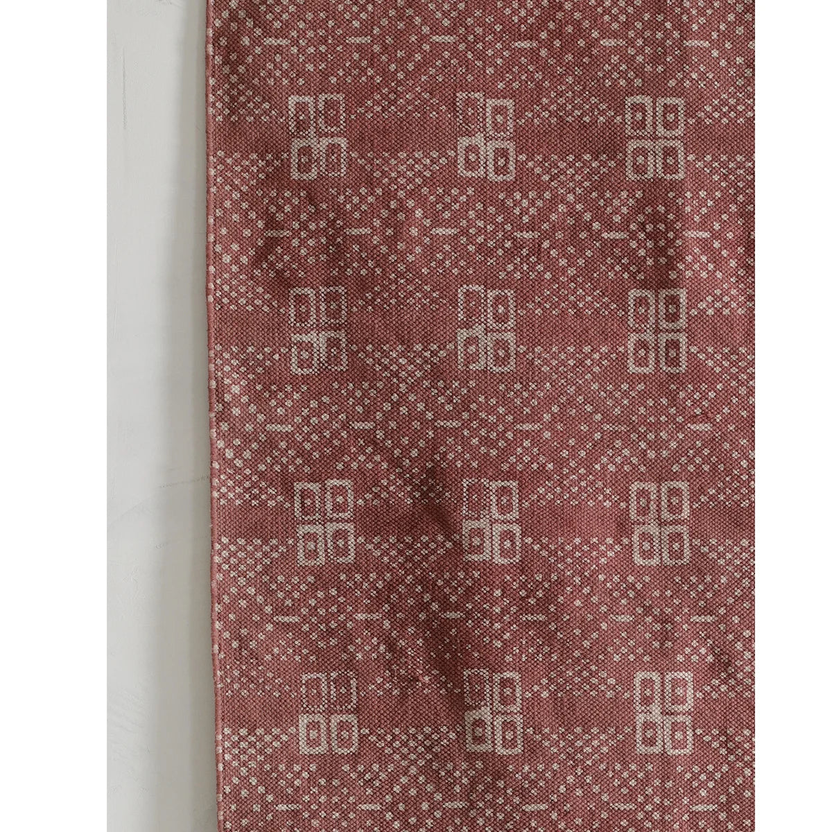 Burgundy Block Printed Rug